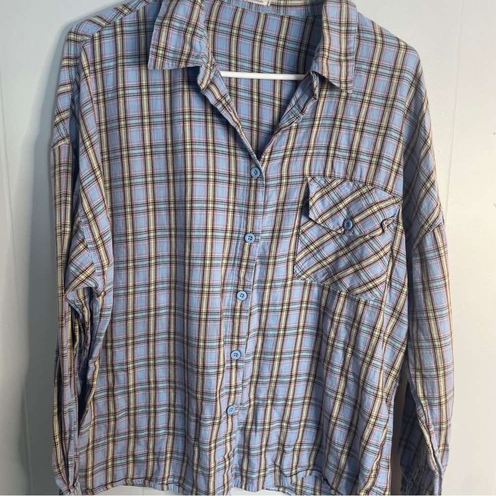 John Galt Flannel Women's Button Front Top - Size Small